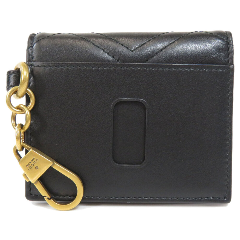 Gucci Billfold fold GG Calfskin Bi Marmont Wallet Black